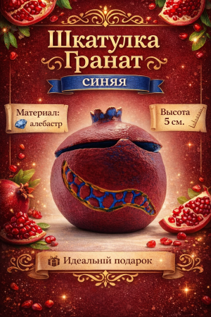 Шкатулка Гранат синий 101.9.2